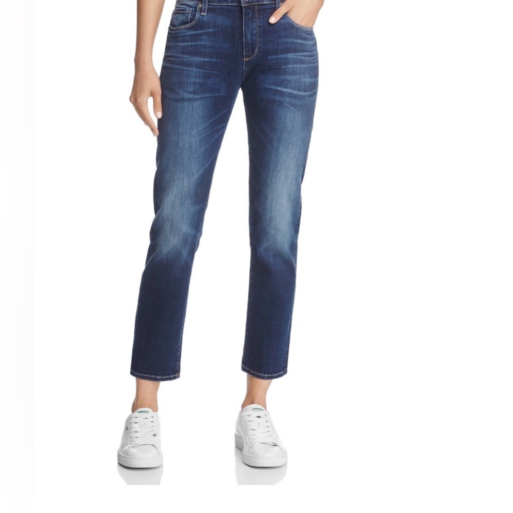 Paige Brigitte High Rise Cropped Straight Leg Jeans, 28